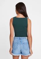 Women Green Sweetheart Neck Tank Top