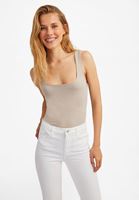 Women Cream Sweetheart Neck Tank Top