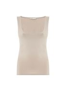 Women Cream Sweetheart Neck Tank Top