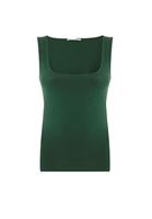 Women Green Sweetheart Neck Tank Top