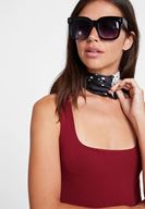 Women Bordeaux Sweetheart Neck Tank Top
