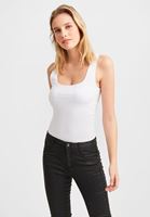 Women White Sweetheart Neck Tank Top