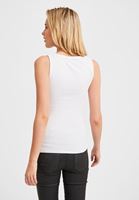 Women White Sweetheart Neck Tank Top