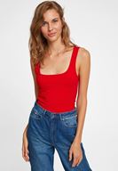 Women Red Sweetheart Neck Tank Top