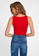 Women Red Sweetheart Neck Tank Top