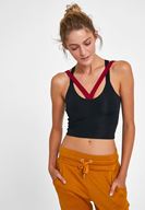 Women Black Sport Bra with Detail