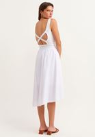 Women White Pleated Skirt with Detail