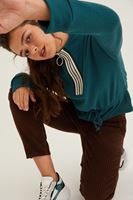 Bayan Yeşil Yakası Fermuar Detaylı Sweatshirt
