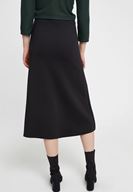 Women Black High Rise Midi Skirt