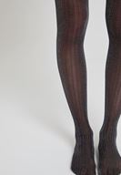 Women Black Tights with Stripe
