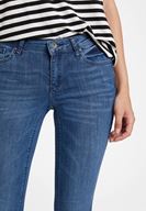 Bayan Mavi Düşük Bel Paça Detaylı Denim