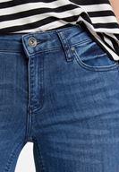 Bayan Mavi Düşük Bel Paça Detaylı Denim