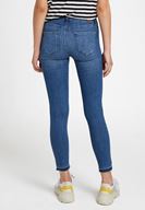 Bayan Mavi Düşük Bel Paça Detaylı Denim