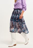 Bayan Çok Renkli Floral Desenli Pileli Etek