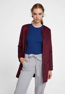 Women Bordeaux Suede Jacket with Pocket