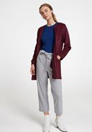 Women Bordeaux Suede Jacket with Pocket