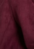 Women Bordeaux Suede Jacket with Pocket