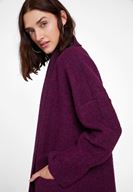 Bayan Mor Oversize Uzun İnce Kaban