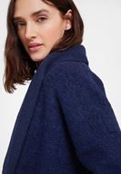 Bayan Lacivert Oversize Uzun İnce Kaban