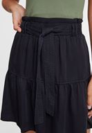 Bayan Siyah Beli Kemerli Mini Etek ( TENCEL™ )