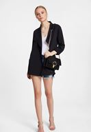 Bayan Siyah Dökümlü Cupro Blazer Ceket ( TENCEL™ )