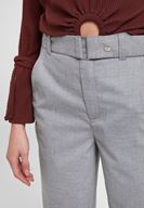 Bayan Gri Kemerli Bol Paça Pantolon