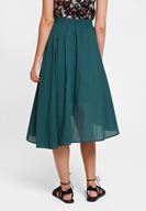 Women Green Asymmetric Midi Skirt