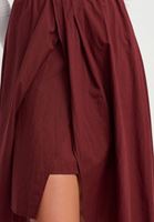 Women Bordeaux Asymmetric Midi Skirt