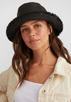Women Black Straw Hat with Details