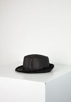 Women Black Straw Hat with Details