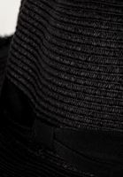 Women Black Straw Hat with Details
