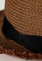Women Brown Straw Hat with Details