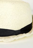 Women Cream Straw Hat with Details
