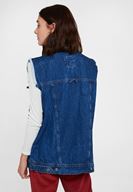 Bayan Mavi Kolsuz Denim Yelek