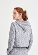 Bayan Gri Kapüşonlu Uzun Kollu Sweatshirt