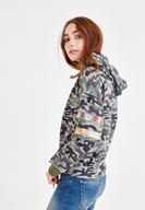 Bayan Çok Renkli Kamuflaj Desenli Sweatshirt