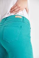 Bayan Yeşil Düşük Bel Slim Boyfriend Pantolon