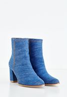 Bayan Mavi Topuklu Denim Bot