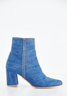 Bayan Mavi Topuklu Denim Bot