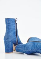 Bayan Mavi Topuklu Denim Bot
