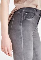 Bayan Gri Yüksek Bel Dar Paça Denim Pantolon