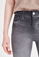 Bayan Gri Yüksek Bel Dar Paça Denim Pantolon