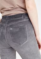 Bayan Gri Yüksek Bel Dar Paça Denim Pantolon