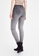 Bayan Gri Yüksek Bel Dar Paça Denim Pantolon