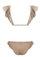 Bayan Kahverengi Omuz Detaylı Bikini