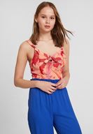 Women Mixed Crop Blouse with Binding Details