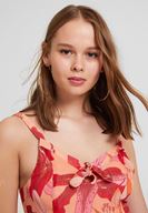 Women Mixed Crop Blouse with Binding Details