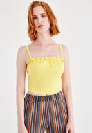 Women Yellow Tank with Ruffle Details
