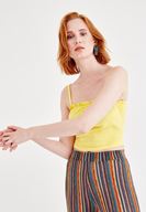 Women Yellow Tank with Ruffle Details