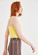 Women Yellow Tank with Ruffle Details